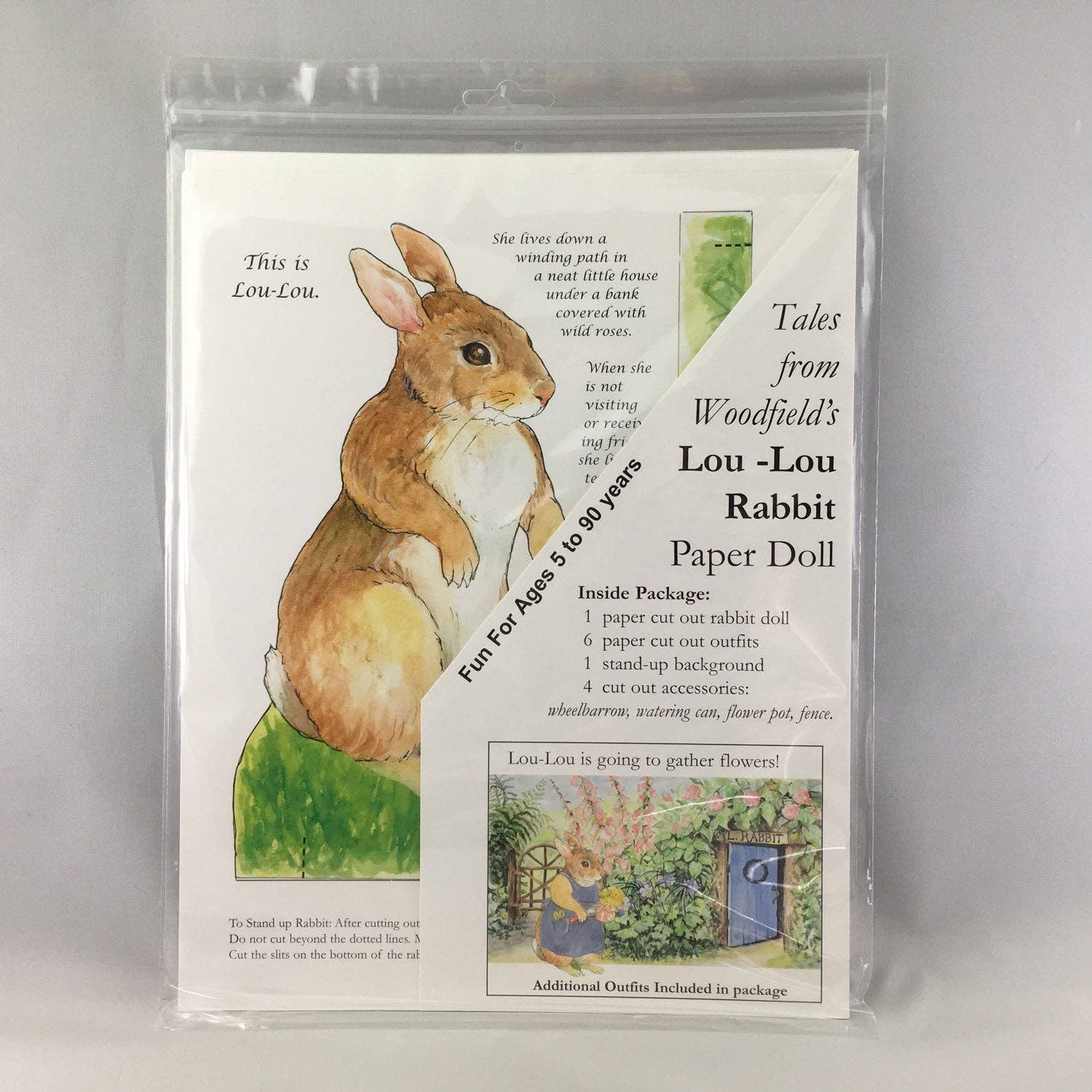 Woodfield Press - Wholesale DIY Craft Kit - #3001 - Lou-Lou Rabbit Paper Doll Kit13