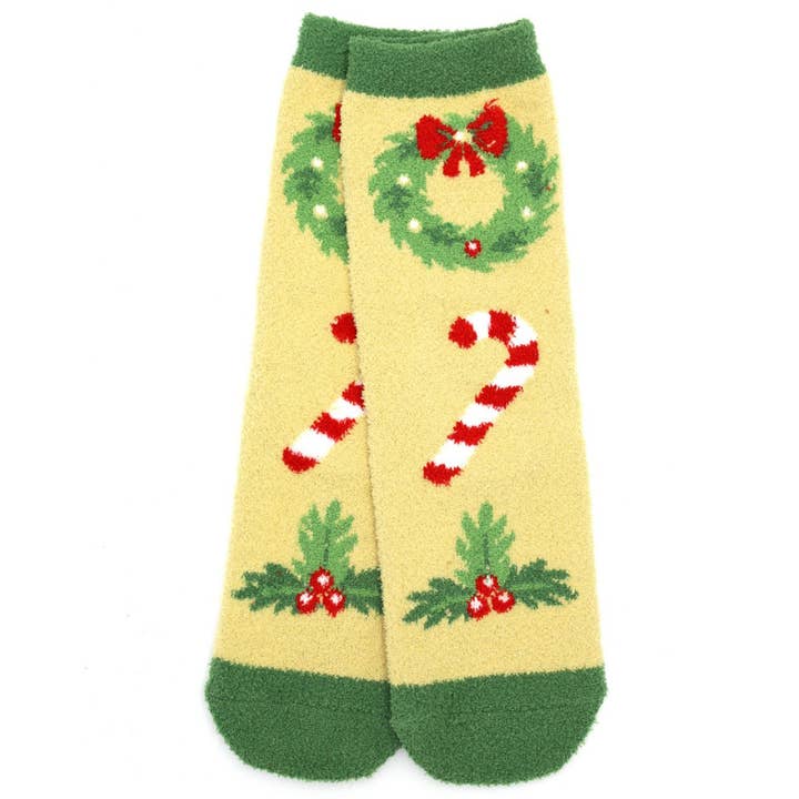 Hana - Wholesale Socks - Women's - Christmas theme Design Holiday Fuzzy Socks 3