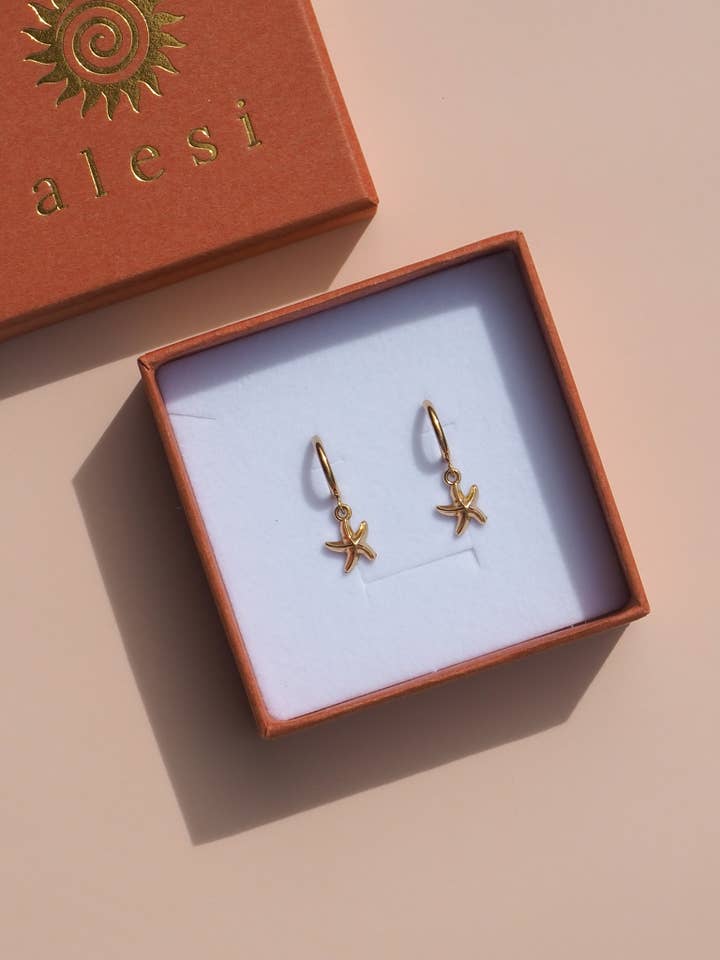 Argolas de Estrela-do-mar em Ouro 18K por atacado de Alesi Jewellery
