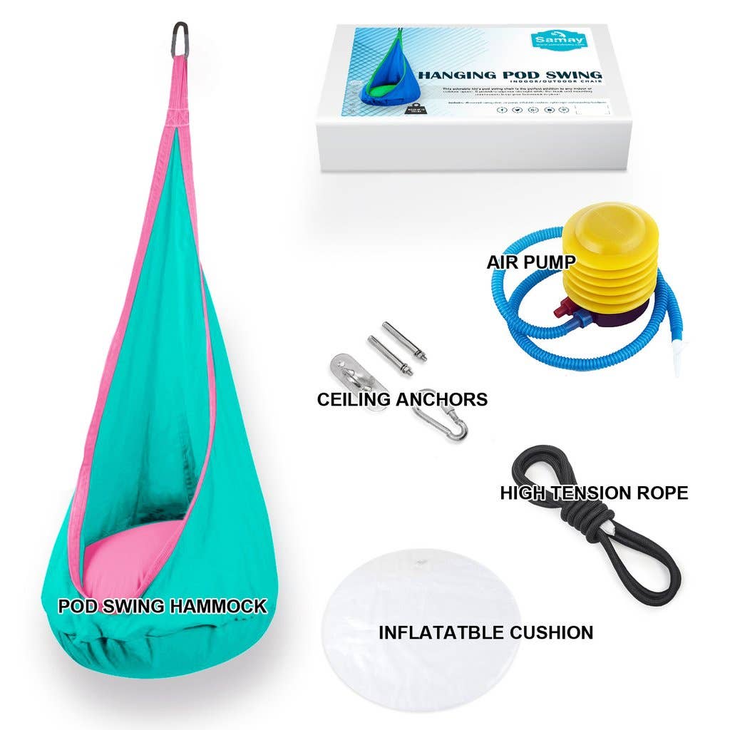 KHOMO GEAR – wholesale Hängmatta - Barn – Hängande hängmattepoddsving för barn, grön4