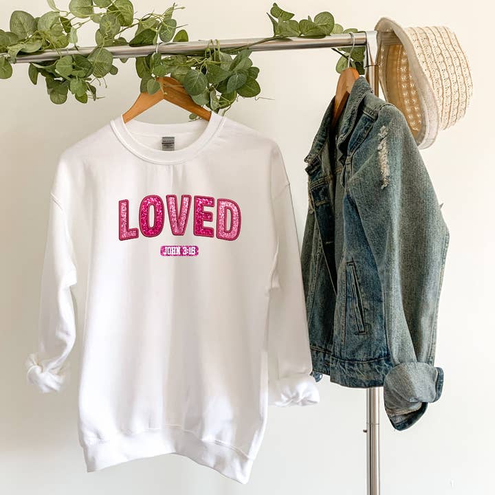 Loved - John 3:16 - Valentine Inspired Christian Sweatshirt for wholesale by God Influenced Apparel