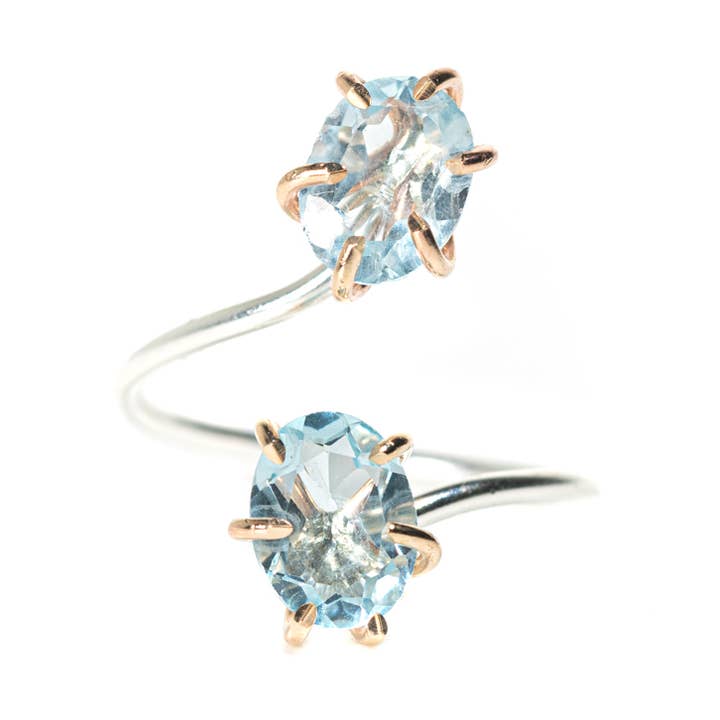 14K guld fylld akvamarin sten oändlighet ring för wholesale av Made Designs