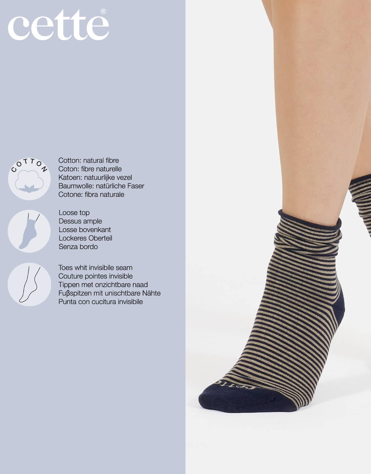 Navy Women Cotton Socks Ribbed Socks Slouchy Socks Loose Top  for wholesale on Faire3