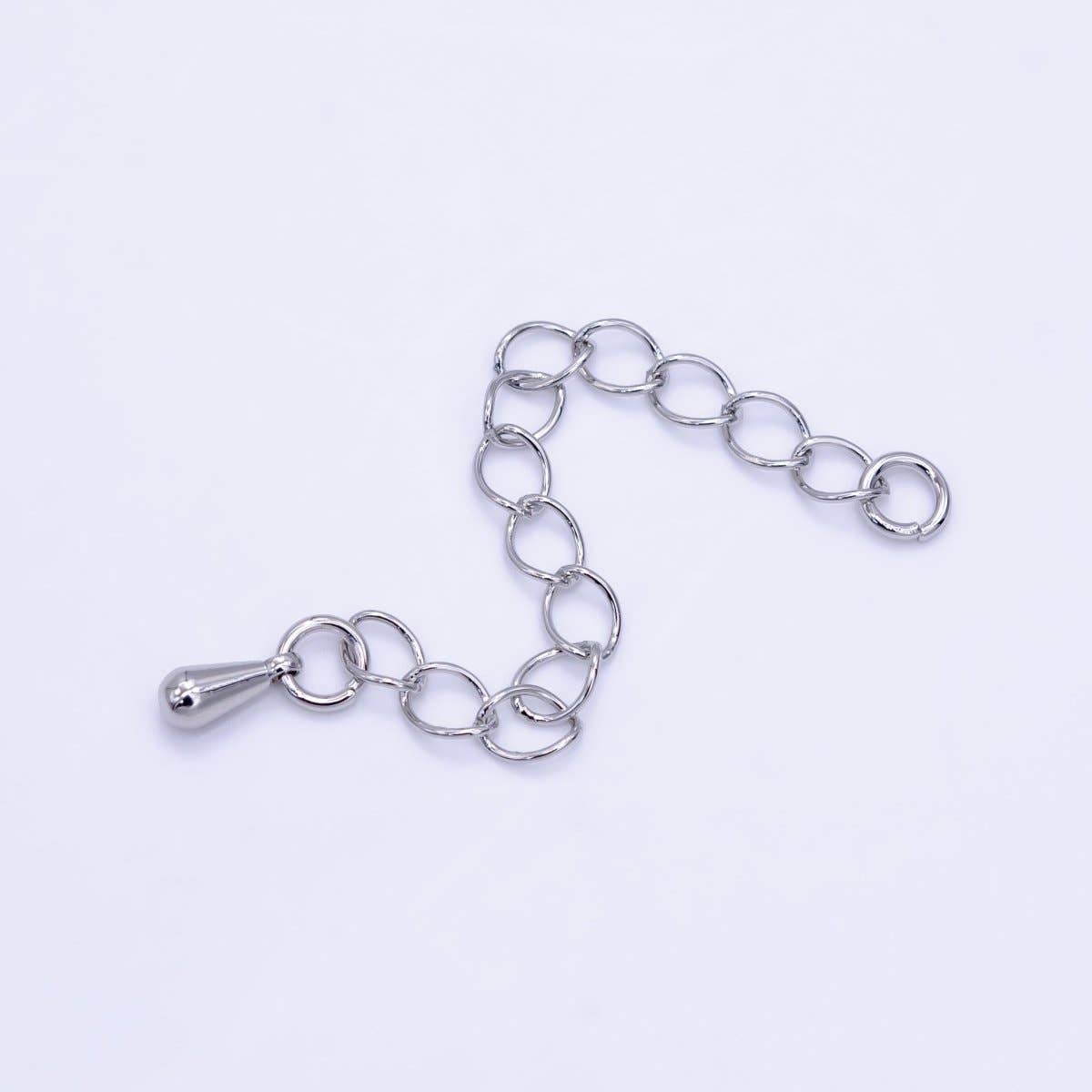 Aim Eternal - Wholesale Craft Supplies - White Gold Filled 2 Inch Cable Chain Extender Findings Set | Z7910