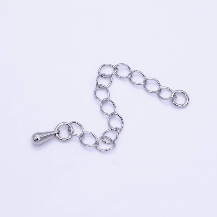 Aim Eternal - Wholesale Craft Supplies - White Gold Filled 2 Inch Cable Chain Extender Findings Set | Z791