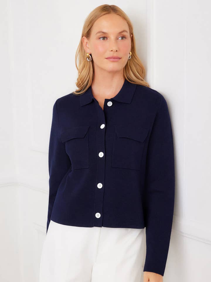 Kragenpulloverjacke für den Großhandel von Karen Kane