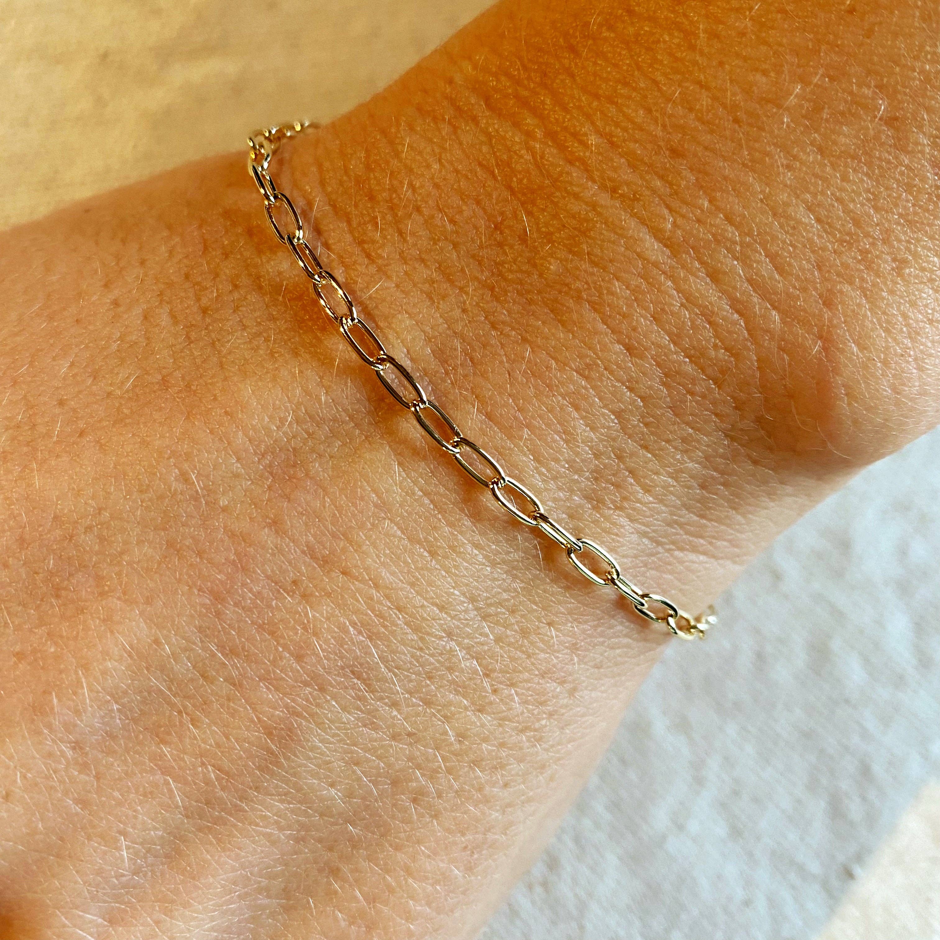 GoldFi - Vendita all'ingrosso Bracciali a catena e a maglie - Bracciale a maglie metalliche da 2,5 mm laminato in oro 18 carati1