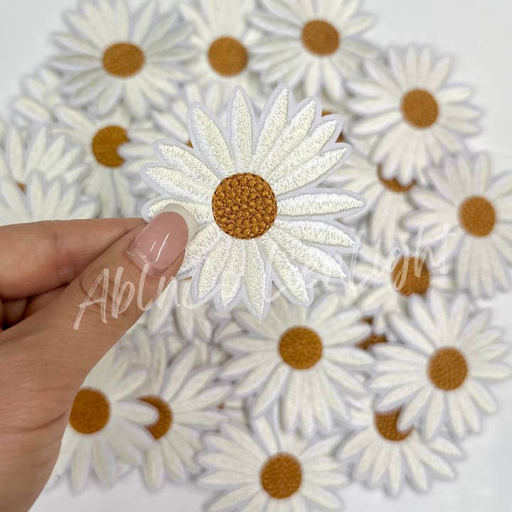 ABLNco - Wholesale Patch - white daisy flower hat filler embroidery patch iron on