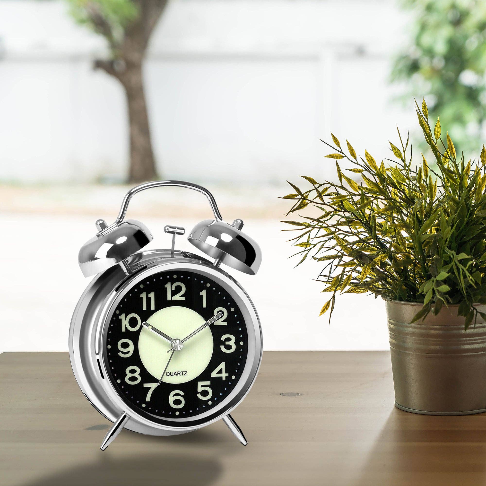 Ledsone – wholesale Alarm clock – Round Shape Retro Twin bell Loud Bedside Alarm clock~522111