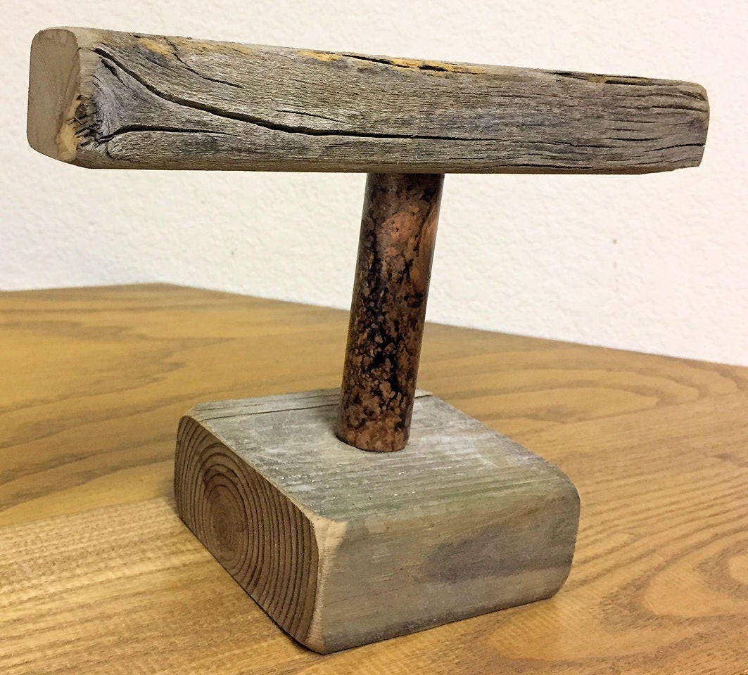 Gifted Shop Works, LLC - Wholesale Jewelry Stand & Display - Weathered Wood & Distressed Copper Bracelet Stand6