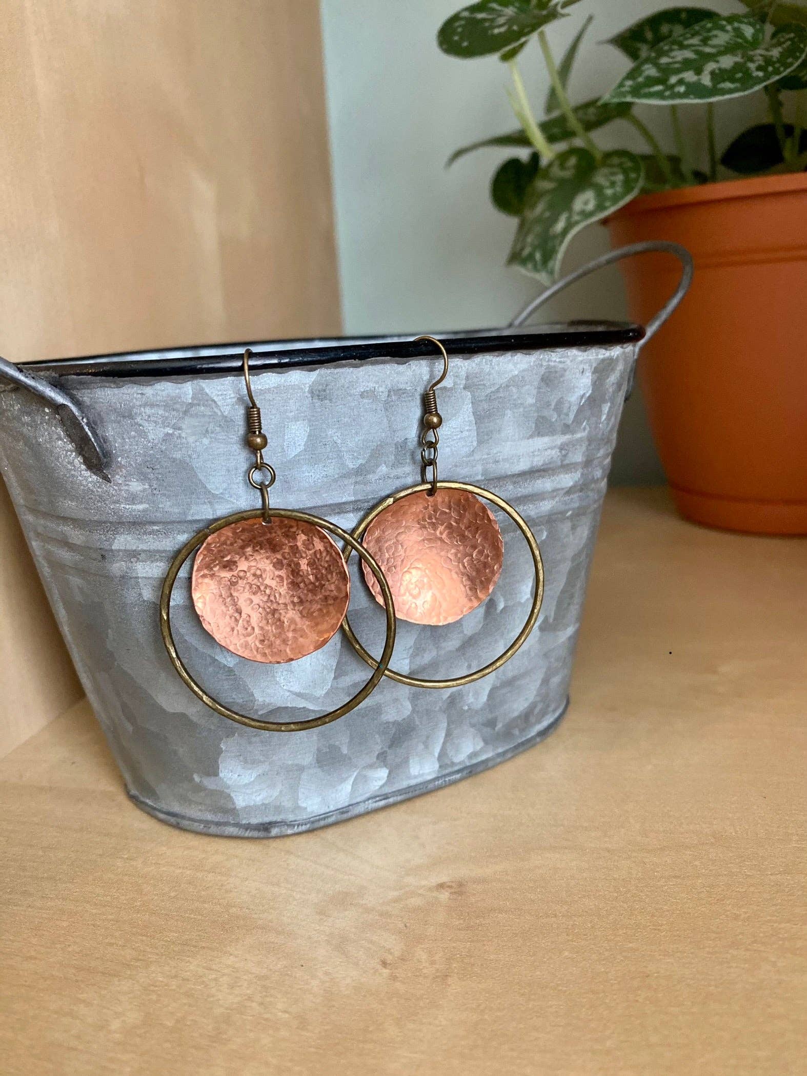 Inspired by Jenna - Wholesale Dangle Earrings - Copper Sunrise Hoops