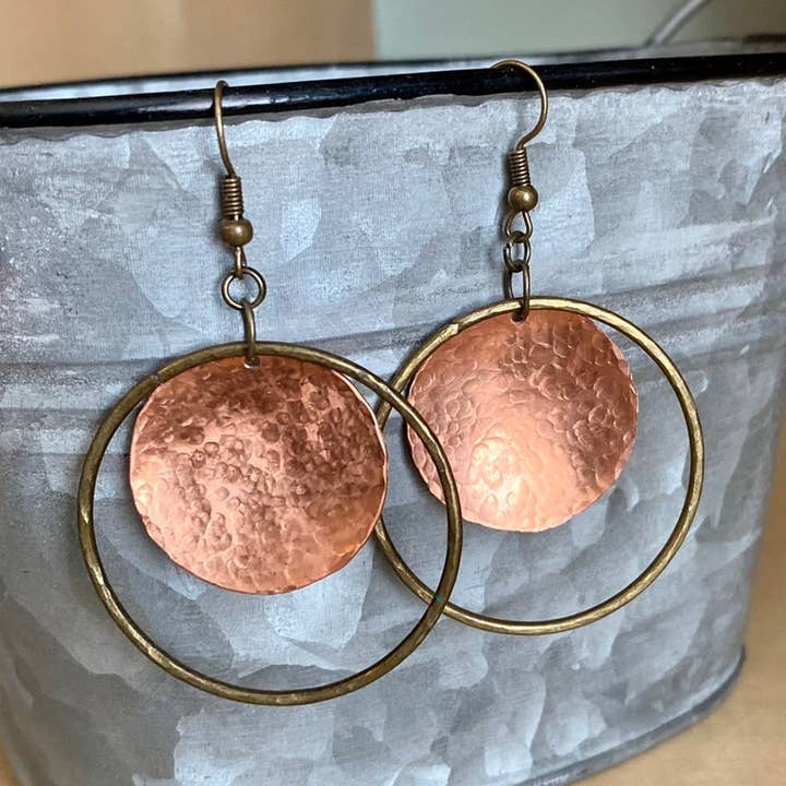 Inspired by Jenna - Wholesale Dangle Earrings - Copper Sunrise Hoops0