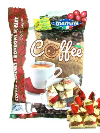 Sachet de Bonbons Durs Fourrés à la Crème de Café Italien Mangini 150g pour la vente par Dulcefina Chocolate and Sweets