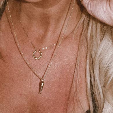 HoopLa - Wholesale Pendant/Charm Necklace - Cornicello horn 14K Steel -evil eye-Charm Necklace 6