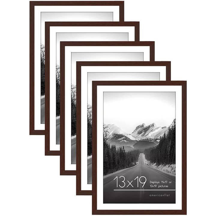 Americanflat - Wholesale Picture Frame - Americanflat Picture Frame with Mat Slim Molding (5 Pack)143