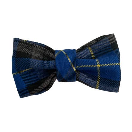 Regal Blue Tartan Dog Bow Tie for wholesale by Stylish Dogs - Collars, Leads BowTies, Bandanas