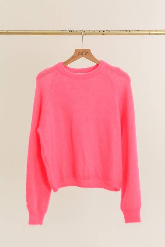 NAÏS PARIS - Wholesale Knit Sweater - Women's - Round neck sweater with buttoned sleeves in kid mohair and merino wool28