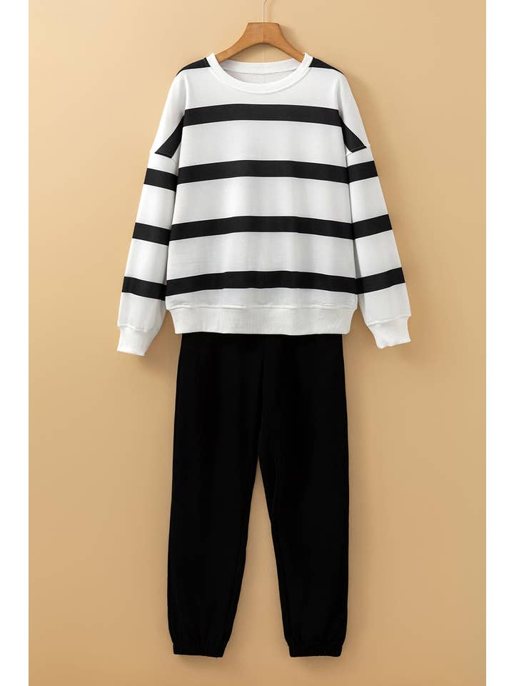 Stripe Pullover and Jogger Pants Set for wholesale on Faire
