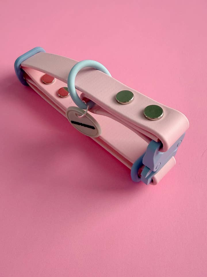 WATERPROOF DOG COLLAR - ALPINE SKI CLUB - APRÈS PUP ROSÉ for wholesale by Hund & Shore