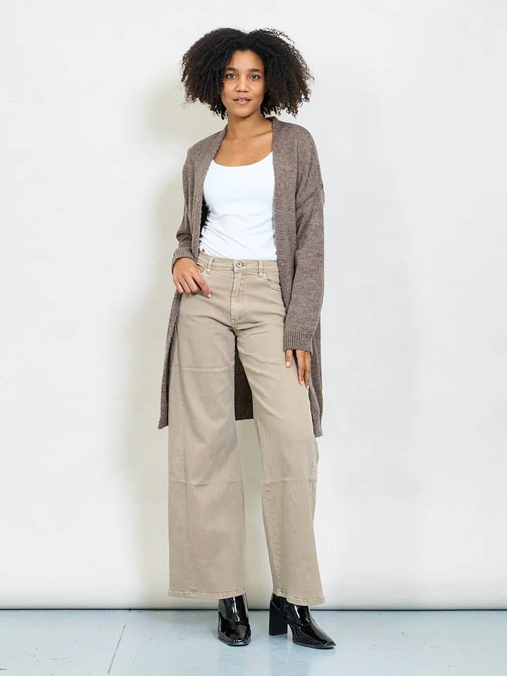 Cardigan longo cozy chic por atacado de AMELÉ