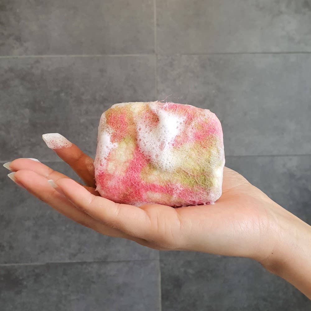 Bruntwood Lane - Wholesale Bar Soap - Melon & Strawberry Felted Wool Soap2