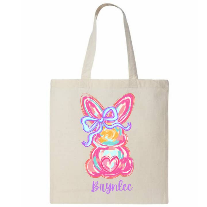 Saco de Páscoa com Coelho em Aquarela por atacado de Dig Your Roots Boutique