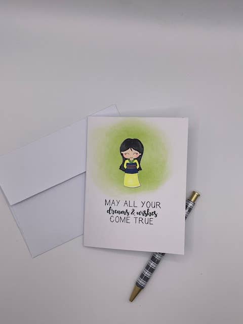Princesse Mulan, carte avec enveloppe pour la vente par Cards By Robin