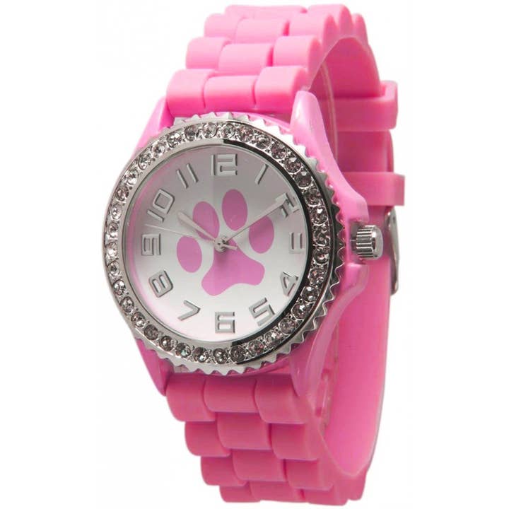 ShopTrendsNow - Vendita all'ingrosso Orologio da polso - Donna - Orologio in silicone con quadrante a forma di zampa con strass in zirconia cubica3