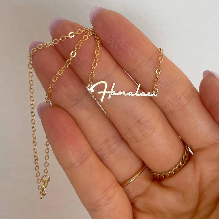 Custom Word Necklace - Custom City Necklace - 14k Gold Fill for wholesale by XO Hanalei