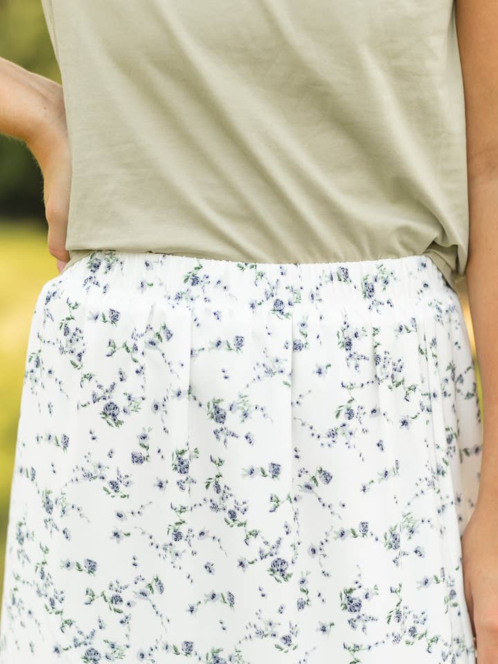 Inherit Clothing Company - Wholesale Skirt - Women's - Lynn Tiered Peasant Maxi Skirt Purple Floral