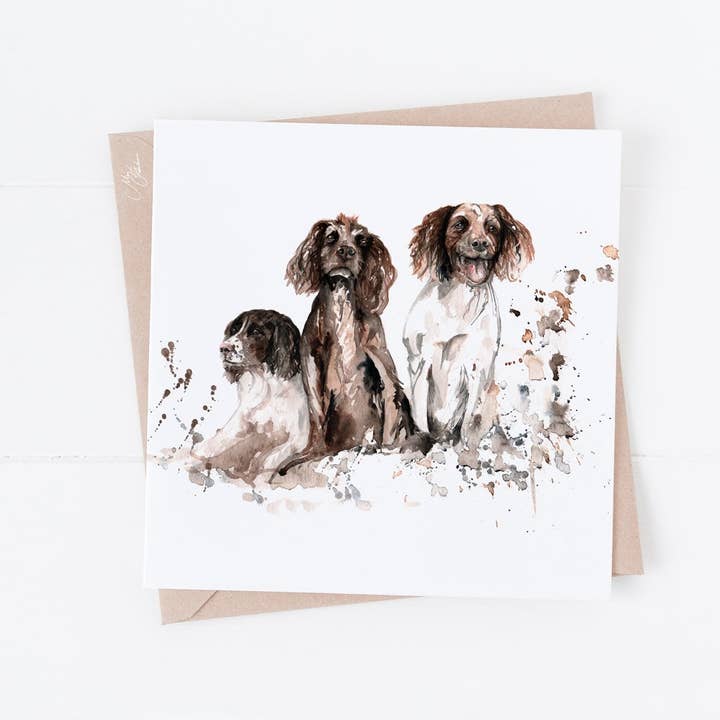 Springer Spaniels | Pets & Dogs Design Greeting Cards for wholesale by Meg Hawkins Art