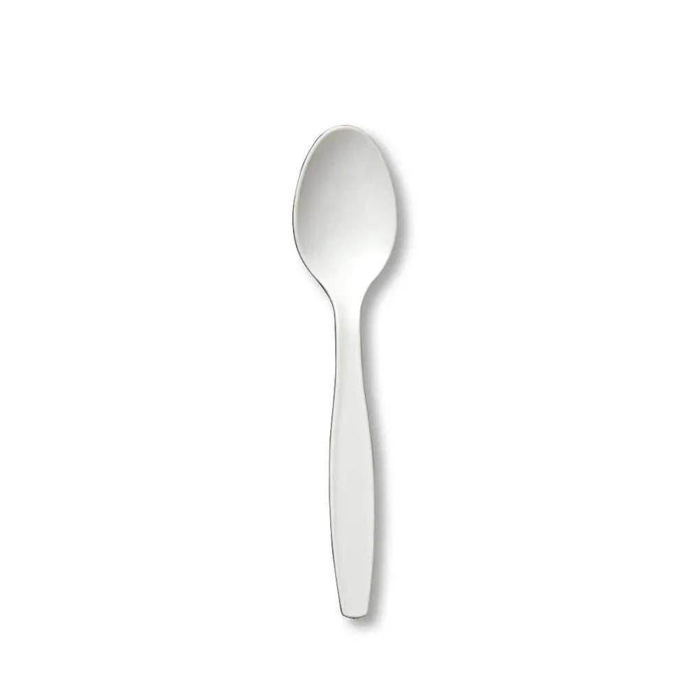 Party Expo, LLC - Wholesale Table spoon (cutlery) - Touch of Color - White Plastic Spoons0