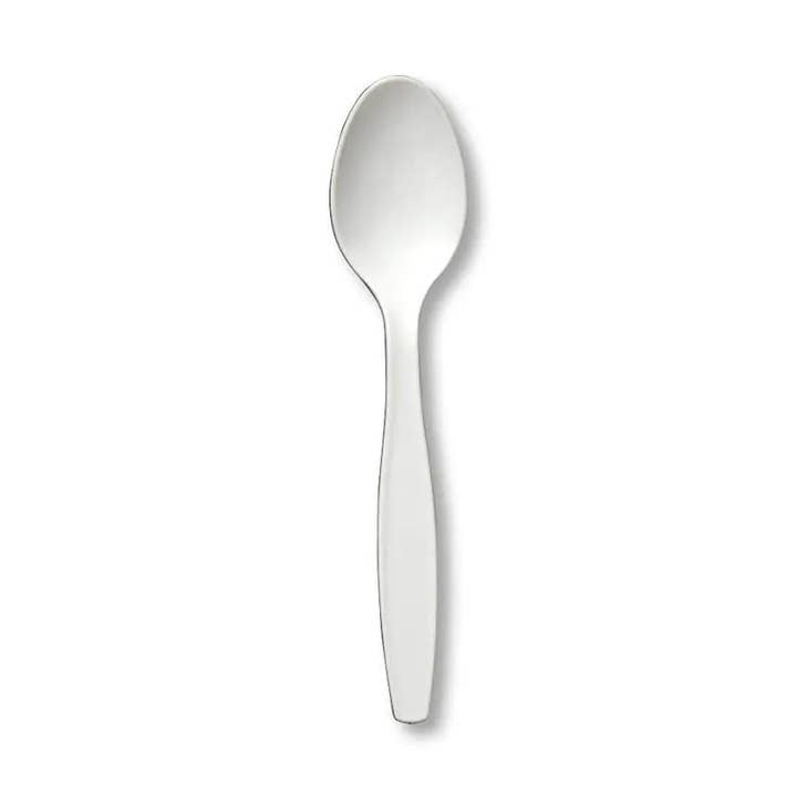 Party Expo, LLC - Wholesale Table spoon (cutlery) - Touch of Color - White Plastic Spoons0