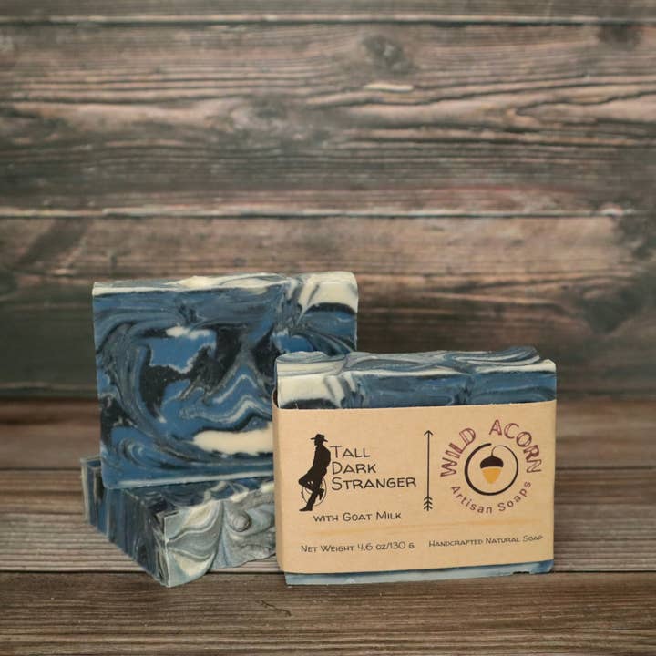 Tall Dark Stranger Soap with Goat Milk for wholesale by Wild Acorn Artisan Soaps LLC