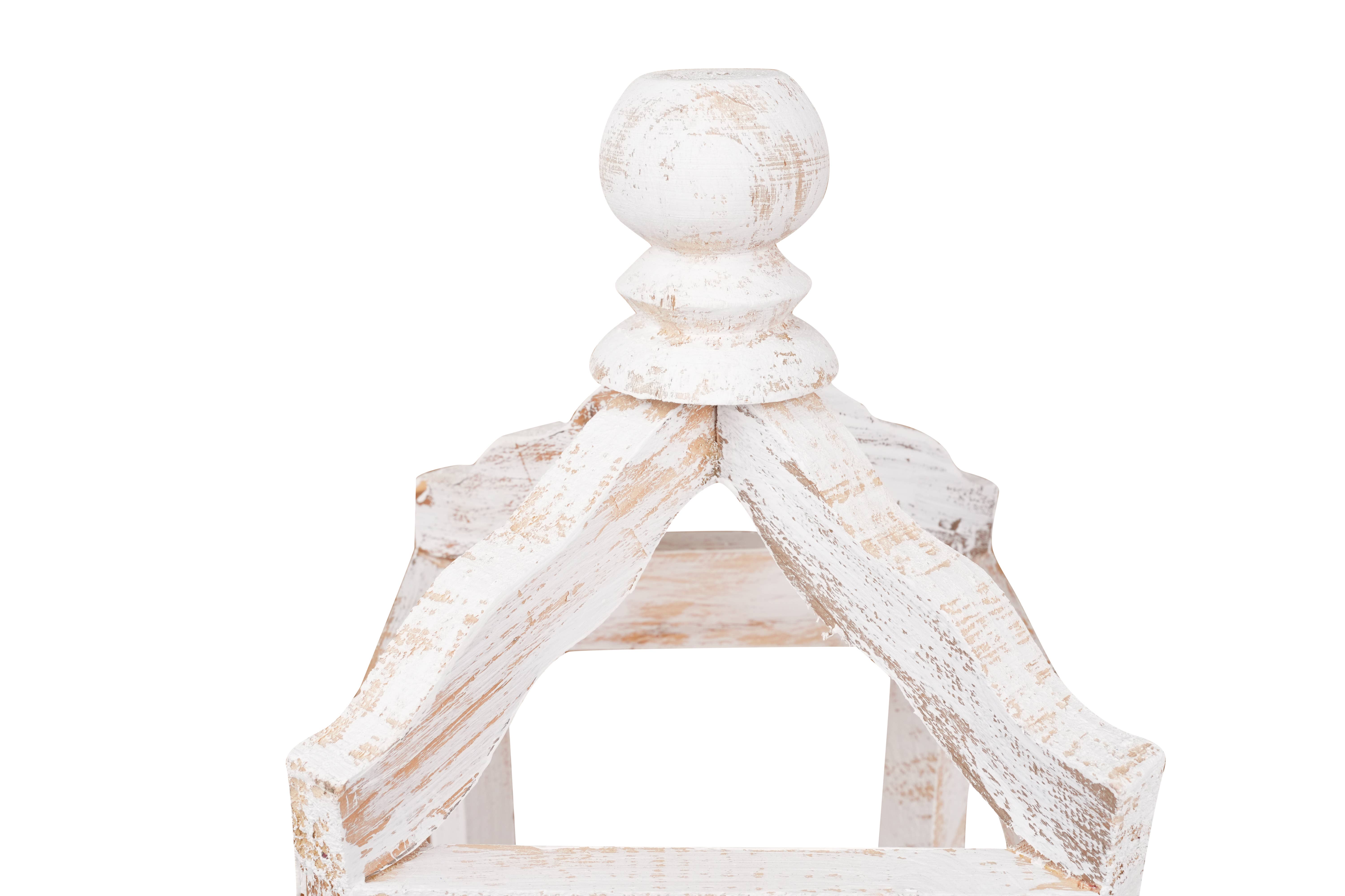 My Amigos Imports – wholesale Lantern –  Pinnacle Farmhouse Wood Lantern-Set of 2-Rustic-White9