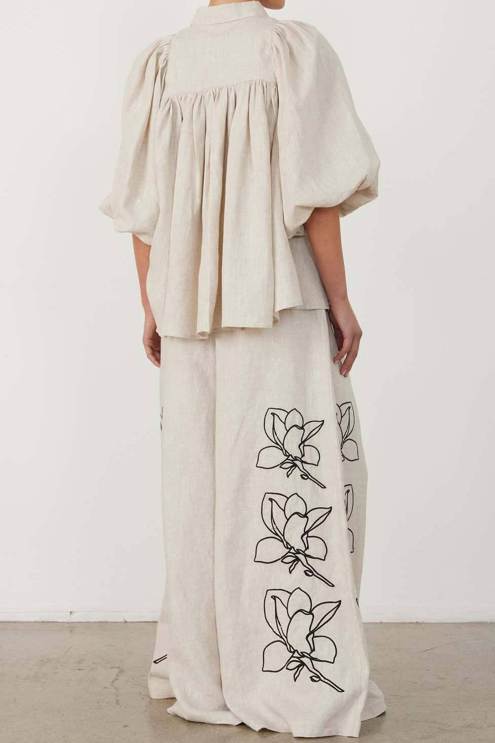 BEIGE Floral Top and Pants Set for wholesale on Faire3