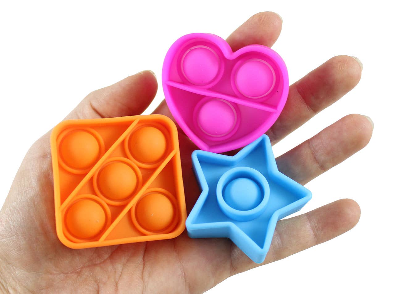 Curious Minds Toys - Wholesale Fidgetspeelgoed - Kinderen - Kleine 2" geometrische vorm Bubble Pop Fidget Toy Game OT Favor4
