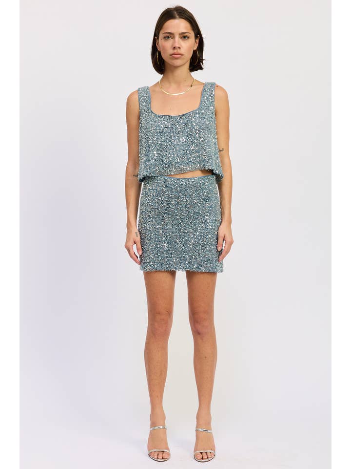 Emory Park - Wholesale Blouse - Women's - SLEEVELESS SQAURE NECK SEQUIN TOP10