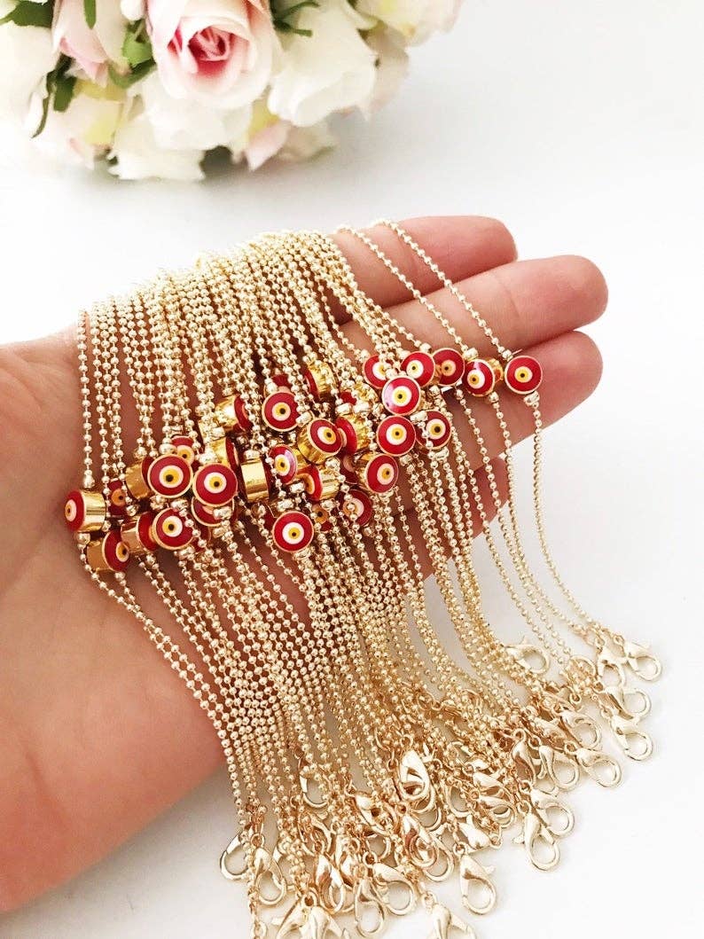 Evileyefavor - Wholesale Charm/Dangle Bracelet - Evil Eye Bead Bracelet, Minimalist Bracelet, Gold Chain Bracelet4