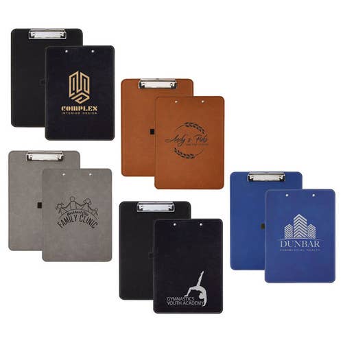 9" x 12 1/2" Laserable Leatherette Clipboard for wholesale by Happy Gift Express