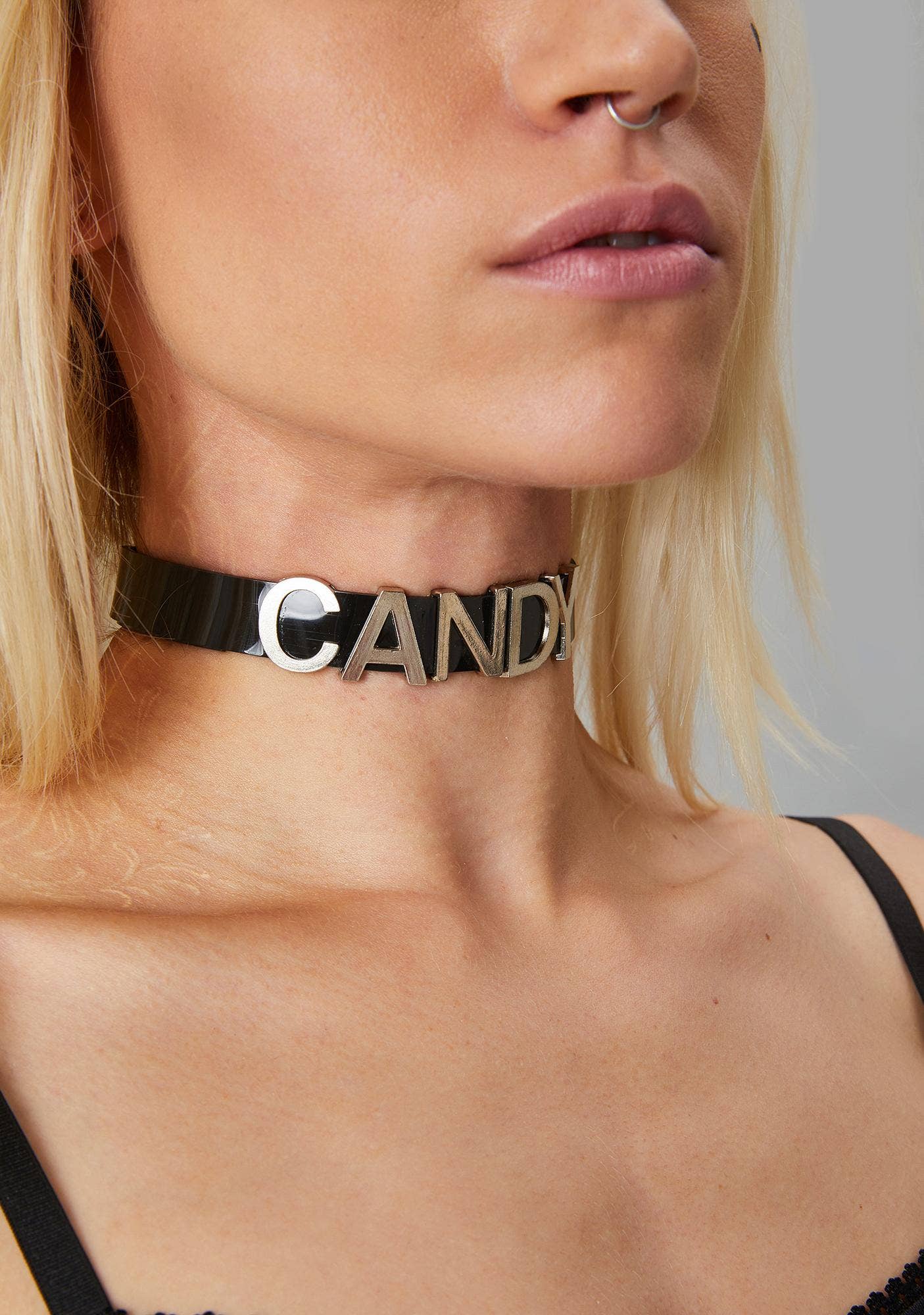 Funk Plus - Wholesale Choker/Collar - FC291 GENUINE LEATHER STAINLESS STEEL LETTER NAME FETISH  CHOKER38