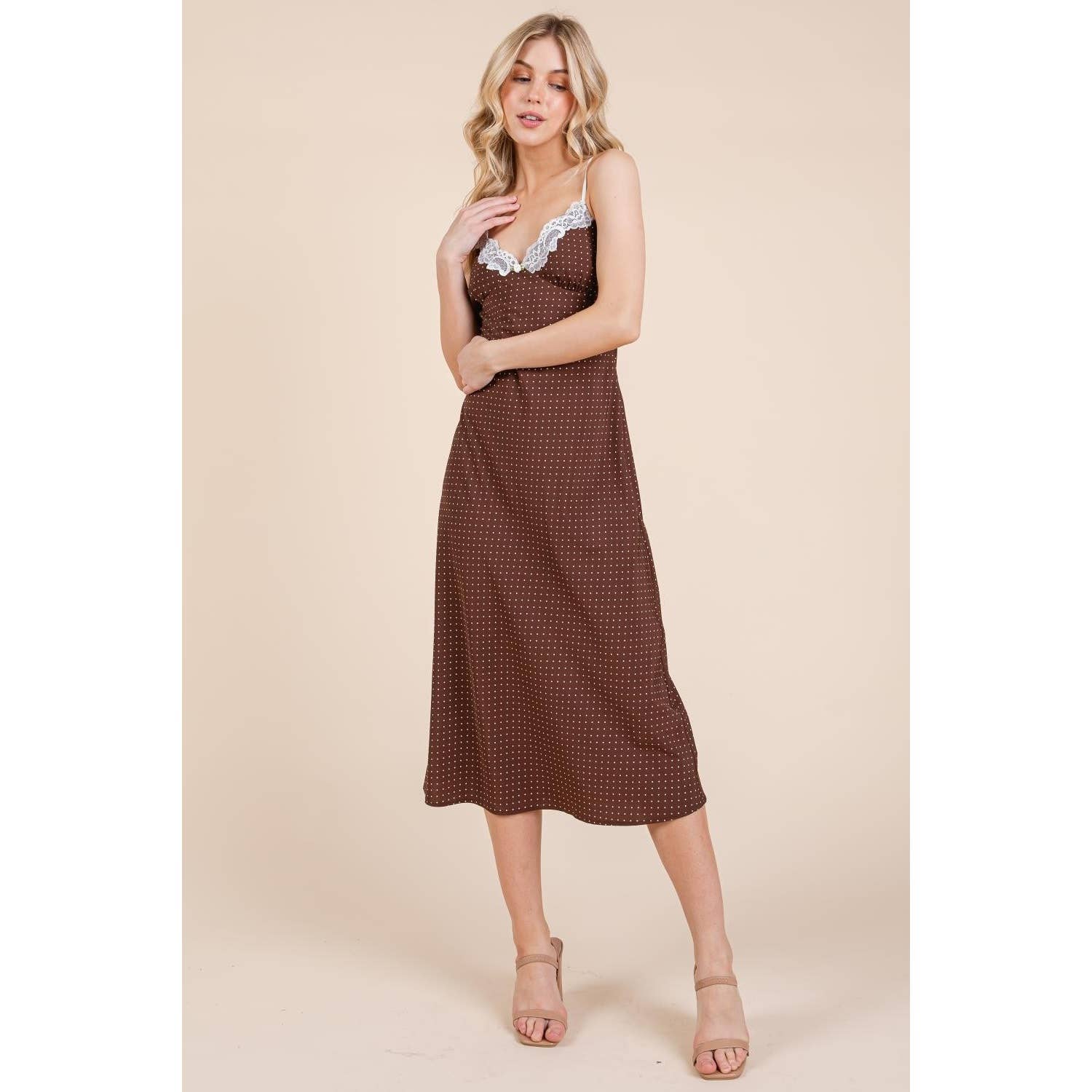 Honey Mango - Wholesale Dress - Women's - Polka dot midi dress17