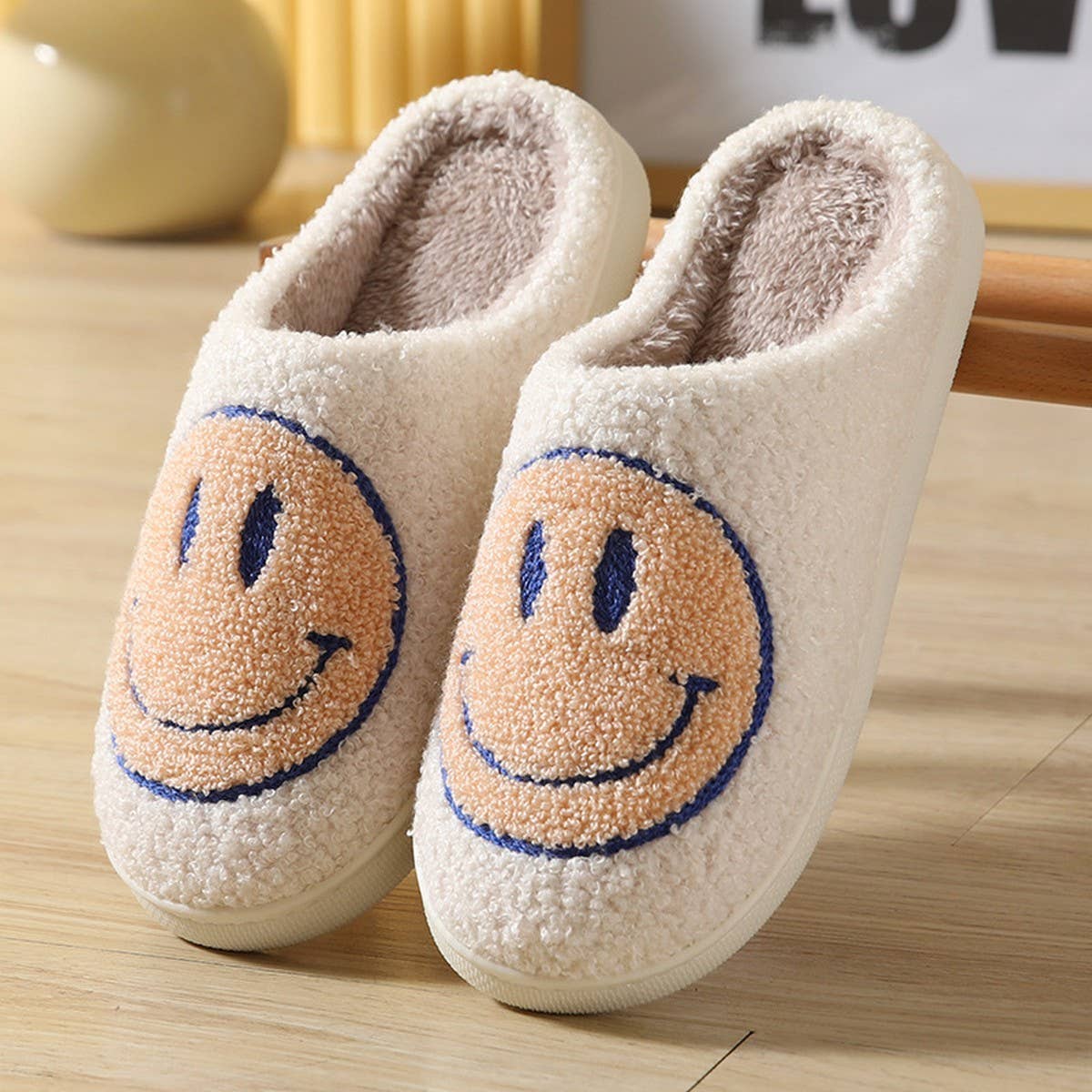 ACCITY - Wholesale Slippers - Women's - Cute Cartoon Smiling Face Fabric Slippers_CWSHS025425