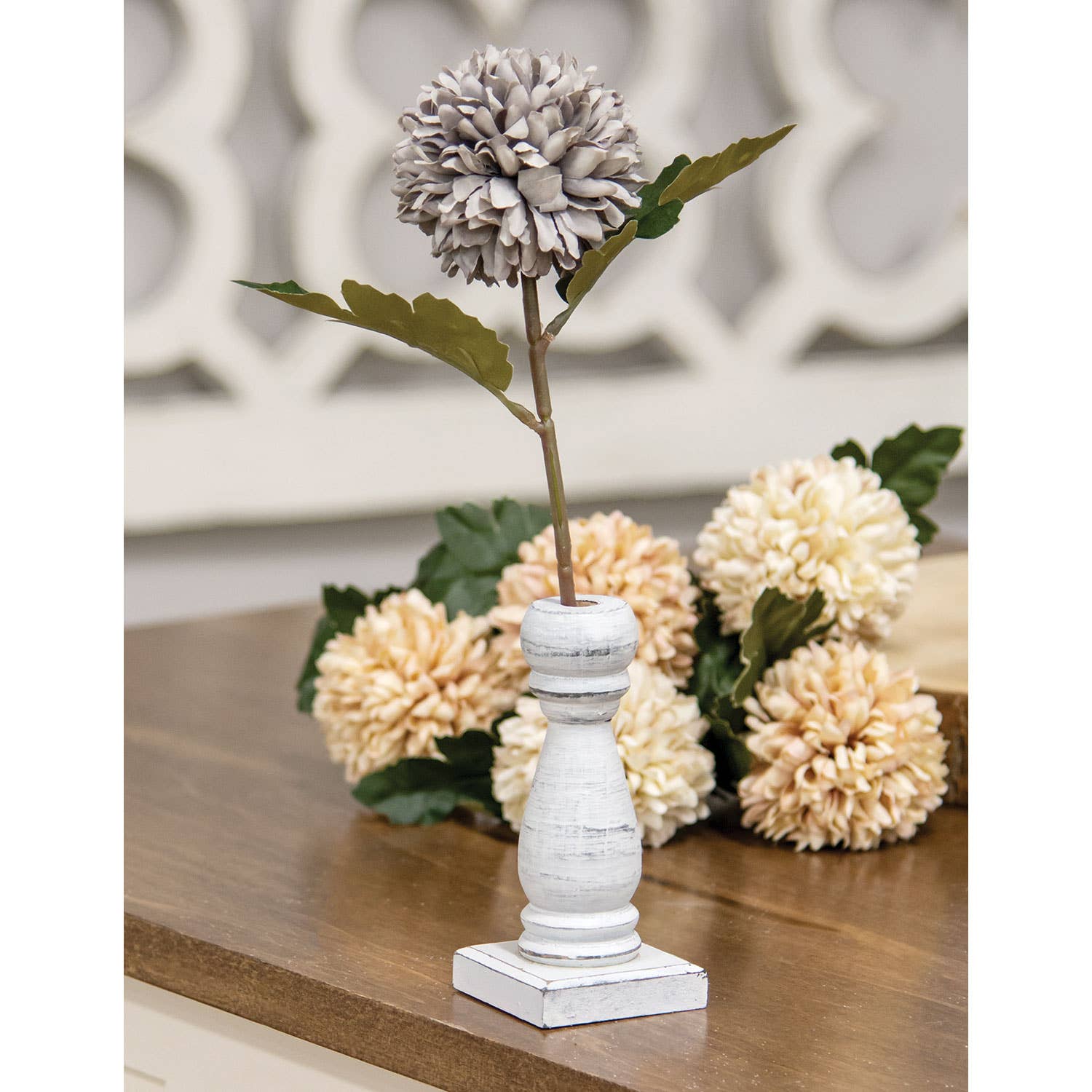 Col House Designs - Wholesale Vase - Medium White Spindle Flower Holder1
