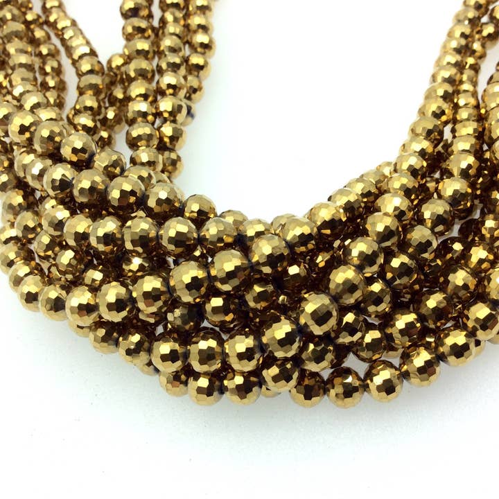 Perles Rondes Dorées Opaques – Finition Brillante Cristal 6mm pour la vente par Only Beads