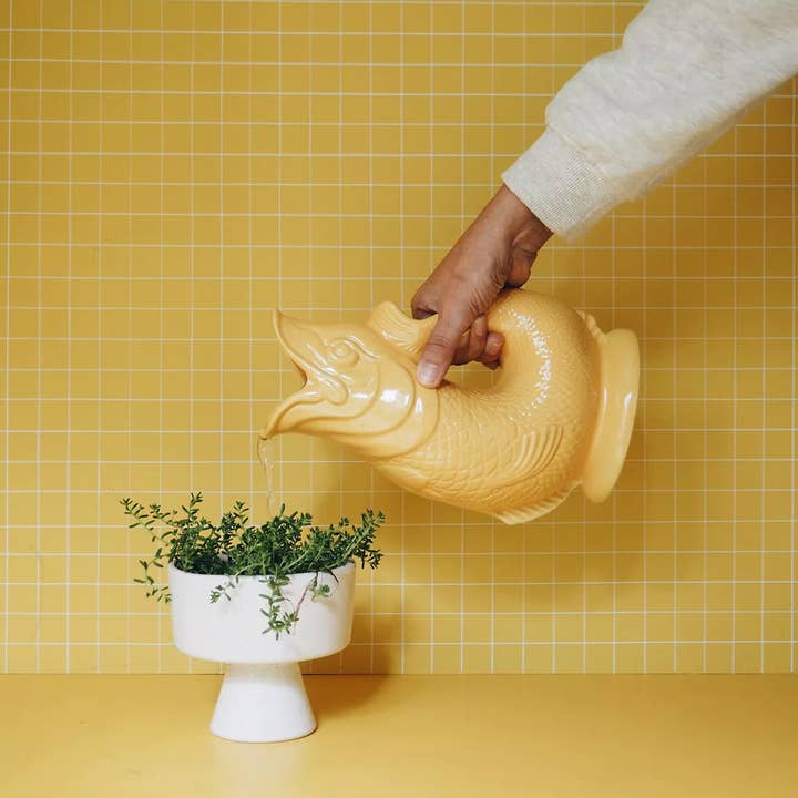 À Carreaux - Wholesale Wallpaper - YELLOW Wallpaper with small white squares4