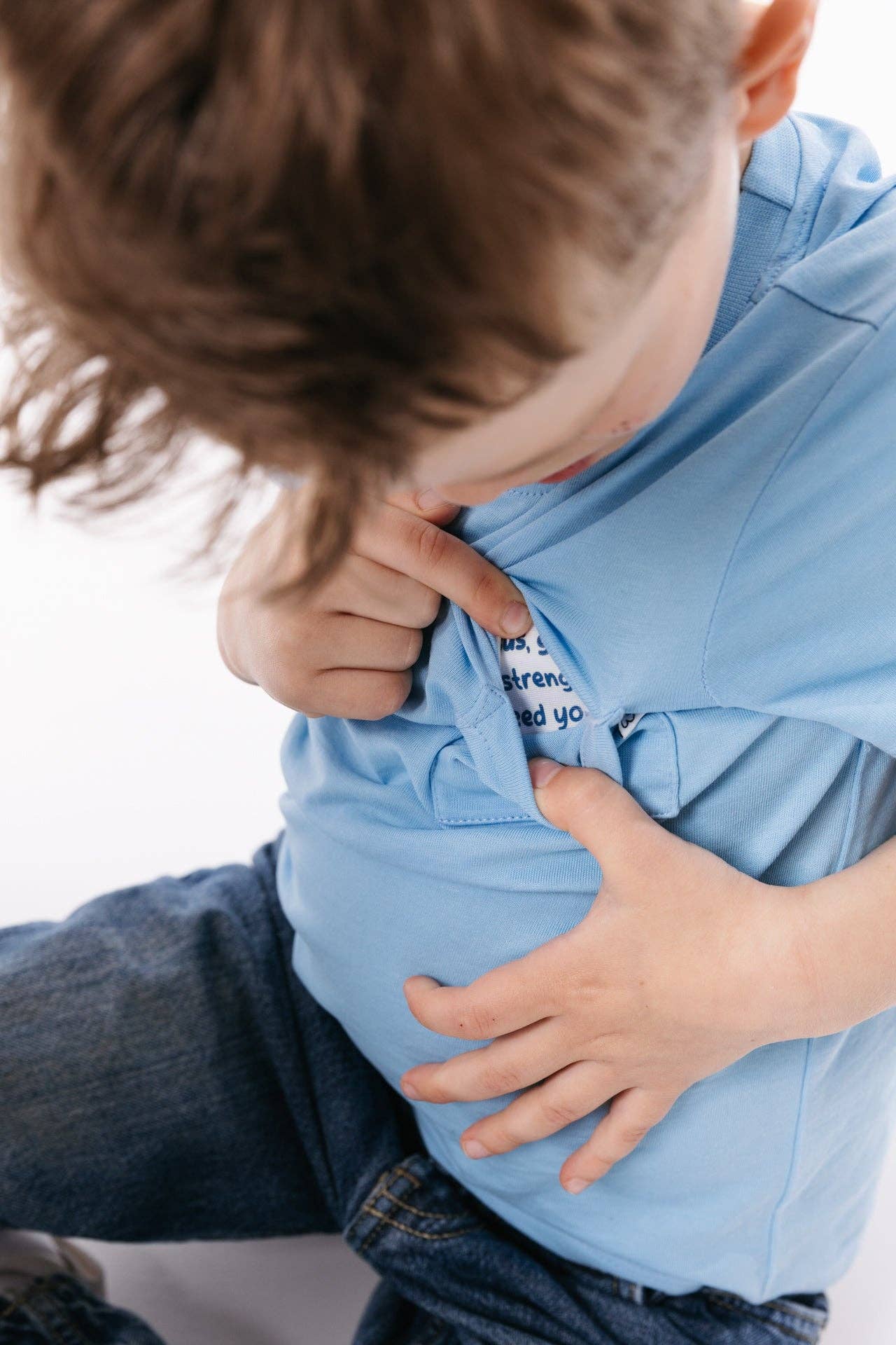 Holy Pals - Vente T-shirt – enfant - T-shirt à manches courtes avec poche de prière bleue en coton5