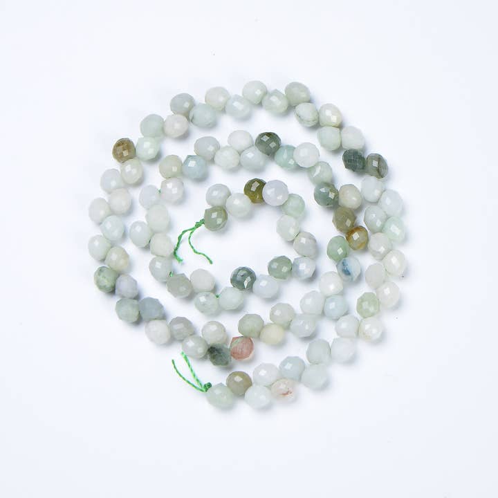 Beads Creation - Wholesale Beads - Multicolor Burma Jade Round High Quality Beads 6x7mm PRP5431