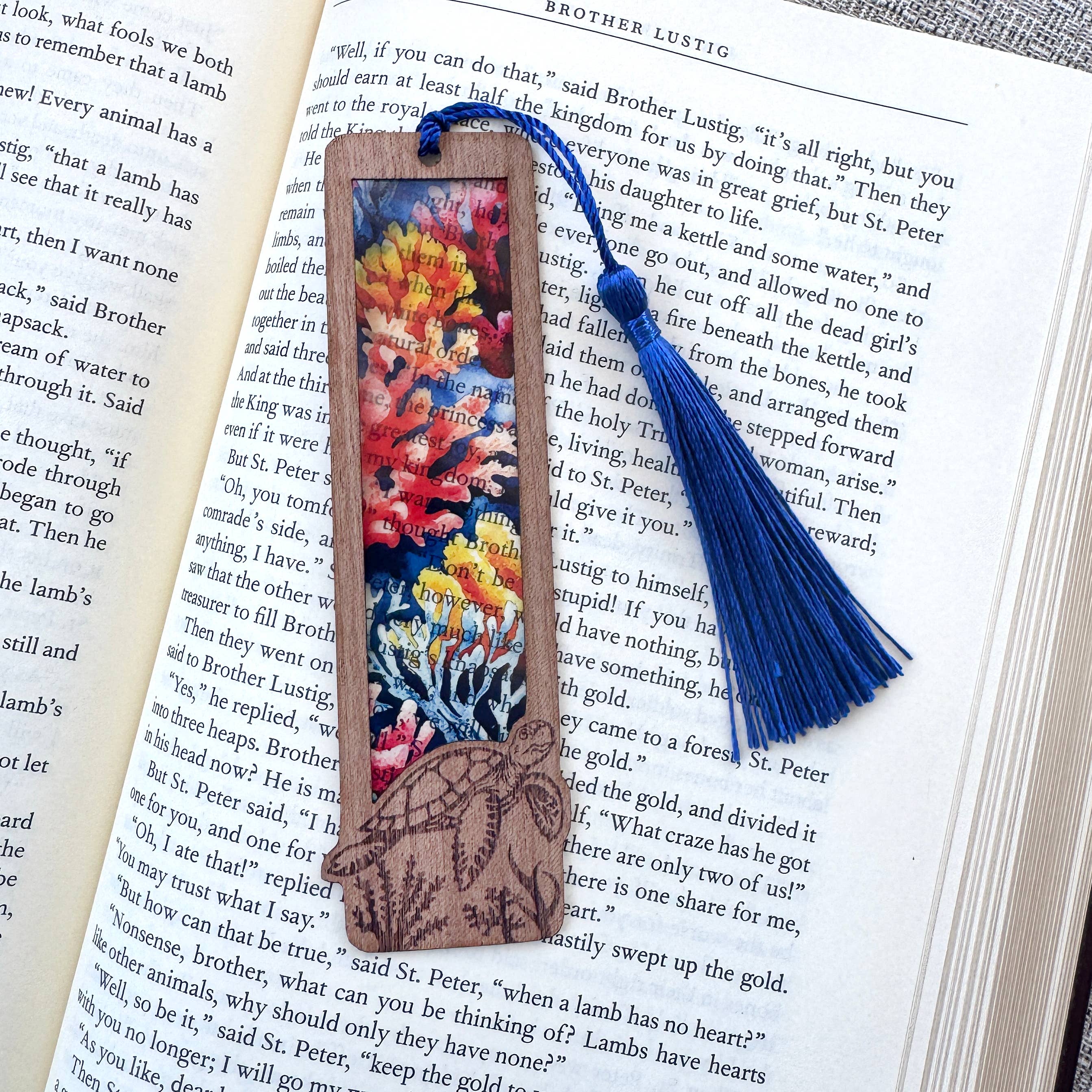 Art by Sharell - Wholesale Bookmark - Sea Turtle Bookmark | Wood & Acrylic Tassel Bookmark5
