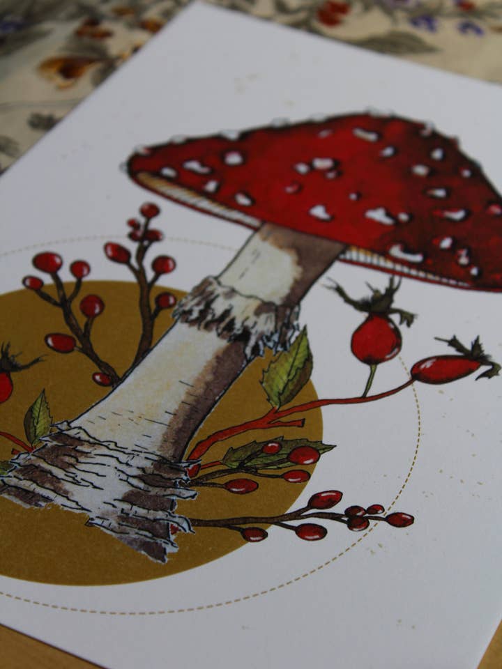 Aquarellposter Fliegenpilz für den Großhandel von Au cœur des lunes
